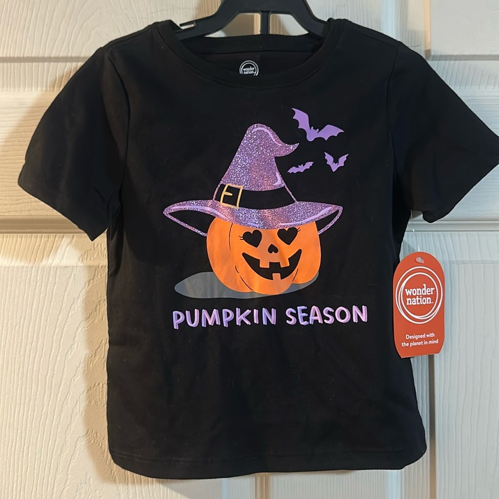WONDER NATION PUMPKIN GRAPHIC TEE: BLACK: NEW WITH TAGS: SIZE 3T
